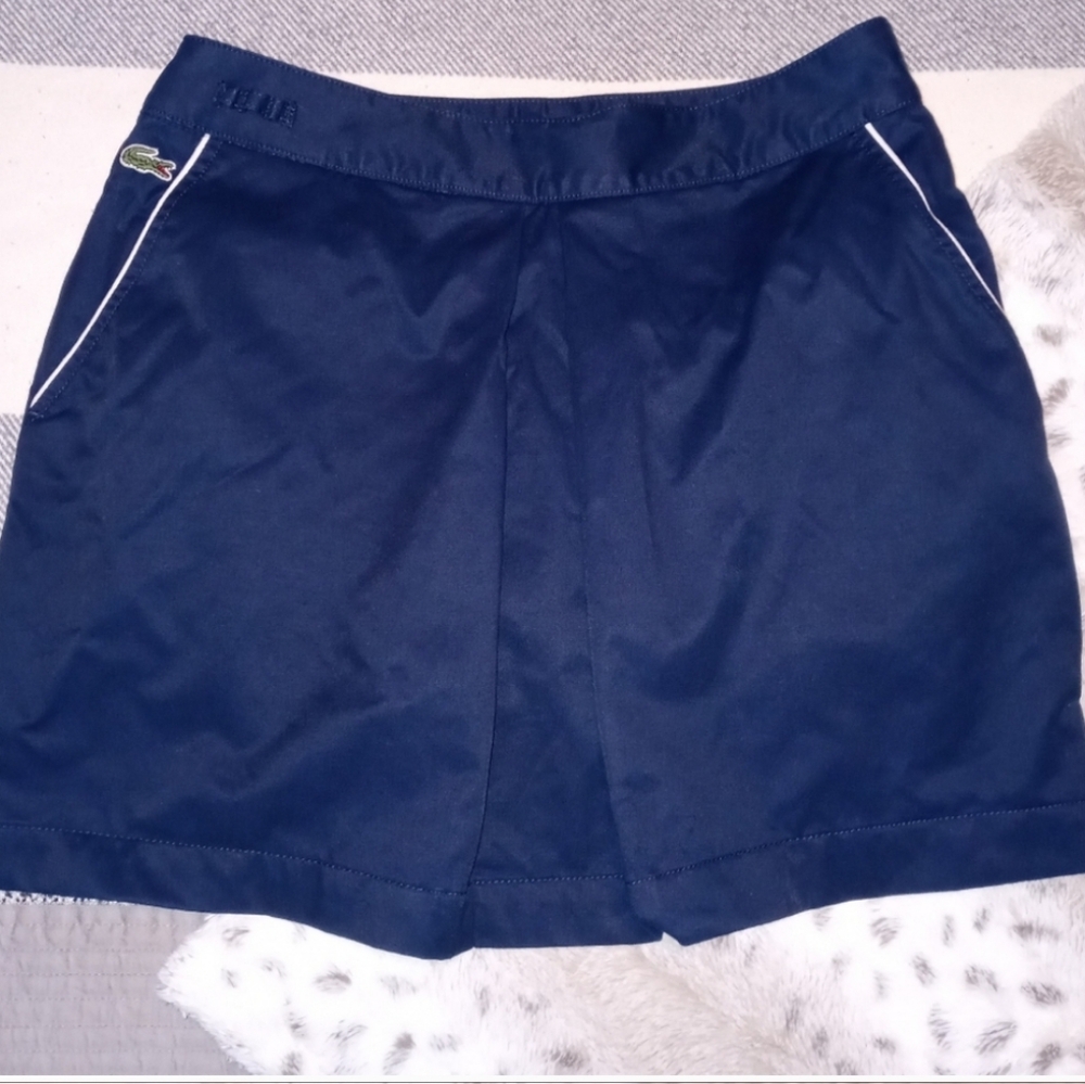 Lacoste Navy Blue Tennis Skort with White Piping
